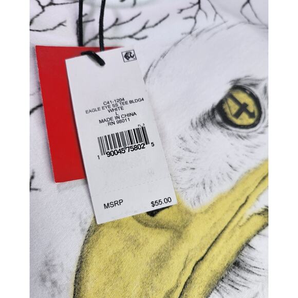 NWT BLDG4. Men's Eagle Eye America Freedom Wildlife SS Graphic Tee White Size L - Picture 2 of 5
